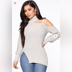 Fashion Nova Keeping Me Away From The Cold Sweater - Grey